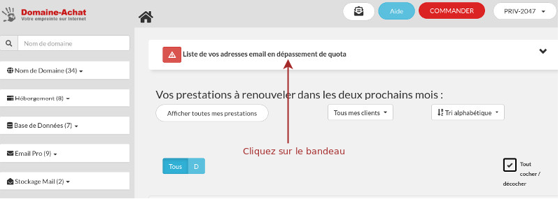 réactiver une adresse emails