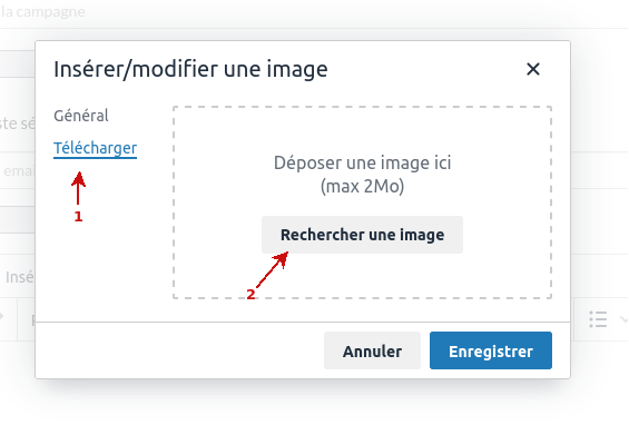 Importer un modèle de campagne dans votre outil d'emailing etape 6