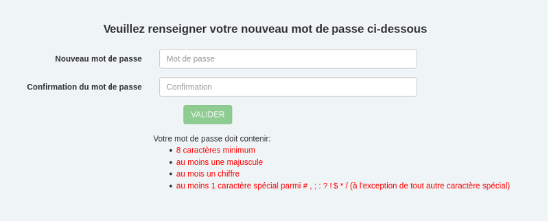 oublie mot de passe espace client